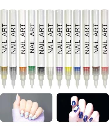 12Pcs Nail Tip Nail Art Pen Nail Dotting Pen Colorful Drawing Painting Liner Pen Nail Art Pen Set for Nail Art Nail Decoration Pen - Buy Online on GoSupps.com