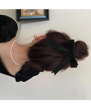 GWAWG 3PCS Bowknot Hair Clips - Elegant Black Loop Clips with Satin Bows for Women & Girls | Perfect French Hair Clipping - Buy Online on GoSupps.com