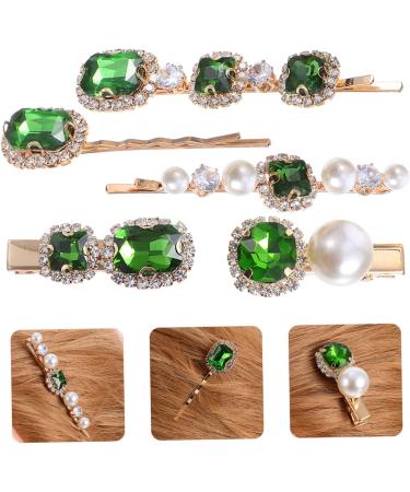 Healeved 3 Sets Crystal Pearl Hair Clip Bridal Hairpins Headdress Girl Hair Barrette Bridal Hair Clip Green Rhinestones Alligator Hair Clips Hair Pin Women Hair Accessories Alloy - Buy Online on GoSupps.com