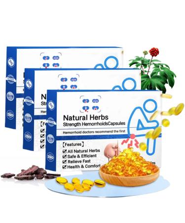 Dowsea Heca Natural Herbal Strength Hemorrhoid Capsules Hemorrhoid Suppository Hemorrhoid Relief Capsules Hemorrhoid Treatment for Women Men (3boxes)