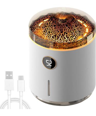 Flame Diffuser Volcano Humidifier | 360ML Essential Oil Diffuser with 2 Mist Modes & Colorful Lights for Bedroom Office & Yoga - Buy Online on GoSupps.com