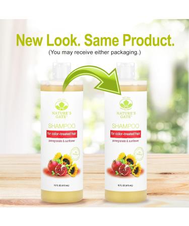 Nature's Gate Mild Pomegranate & Sunflower Shampoo for Color-Treated Hair | 16 fl oz - Best for Vibrant Color & Gentle Care - Buy Online on GoSupps.com