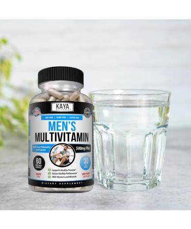 Kaya Naturals Multivitamin for Men - Men's Prostate Multivitamin - Multi Mineral Daily Supplement - Pills for Men - Supports Healthy Prostate - Vitaminas para Hombres - 60 Veggie Capsules 60 Count (Pack of 1) - Buy Online on GoSupps.com