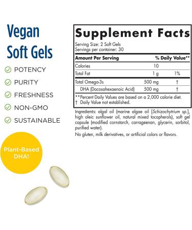 Nordic Naturals Algae DHA 60 Soft Gels - Premium Omega-3 Supplement - Buy Online on GoSupps.com