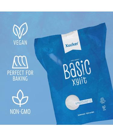 Xucker Basic Xylitol Sugar 2x1kg Refill Bags - Calorie-Reduced Tooth-Friendly Sweetener for Cooking & Baking - Natural Sugar-Free Alternative - Buy Online on GoSupps.com