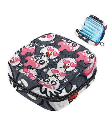 Storage bags for women's bandages cute panda pink heart portable menstrual performances panty lips tampons women's bandages storage holder for women school office multicolored 09