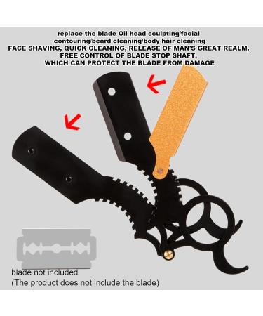 Leryveo Cut-Throat Razor - Rust-Free Edge for Shaving | Premium Beard Care Accessories for Travel Camping Home & Salon Black Gold - Buy Online on GoSupps.com