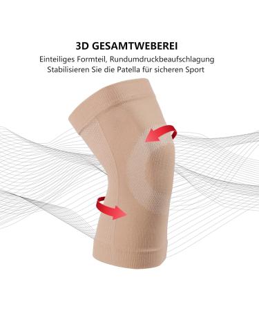 Yeloumiss Knee Bandage - Elastic Breathable Support for Arthritis & Injury Recovery | Unisex Light Knee Support (M Beige) - Buy Online on GoSupps.com