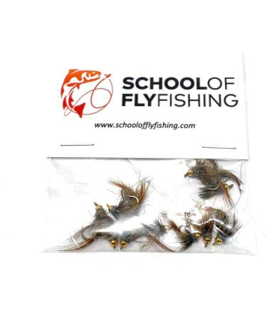 School of Fly Fishing Hares Ear Nymph Fly Assortment - 12 PC Set - Buy Online on GoSupps.com