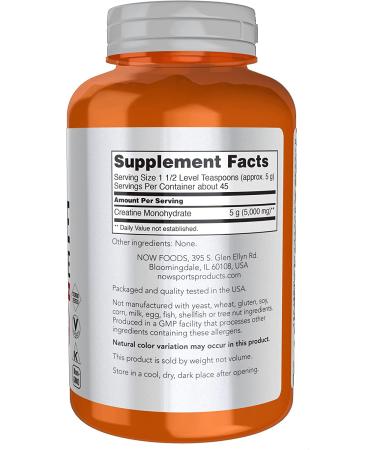 NOW Foods Sports Creatine Monohydrate Powder 8 oz - Pure & Effective Muscle Fuel - Buy Online on GoSupps.com