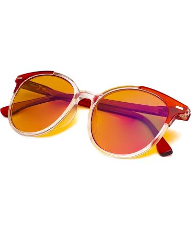 Eyekepper 4-Pack Round Reading Glasses +3.00 - Blue Light Blocking for Women - Orange Tinted | Stylish & Comfortable Vision Solution - Buy Online on GoSupps.com