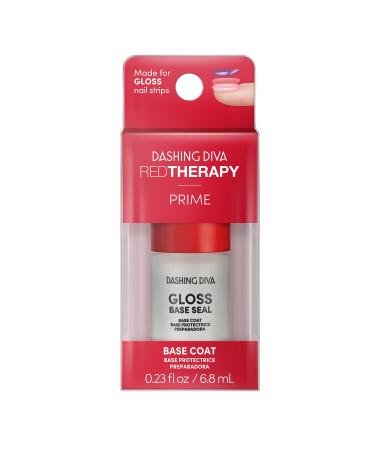 Dashing Diva Red Therapy Gloss Base Seal - Protective Base Coat for Gel Nail Strips - Hydrates, Nourishes, Protects Natural Nail - 0.23 Fl Oz