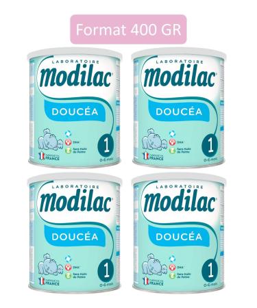 Modilac - Sweet Milk Powder 1 - Rich in DHA - Suitable for Breastfeeding Relay - Made in France Palm Oil Free - 1st Age From 0 to 6 Months - Pack of 4x400g