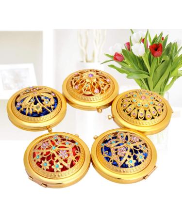 Minkissy Magnifying Compact Mirror Double Sided Travel Makeup Mirror Vintage Round Makeup Mirror Small Pocket Mirror (Random Pattern) - Buy Online on GoSupps.com