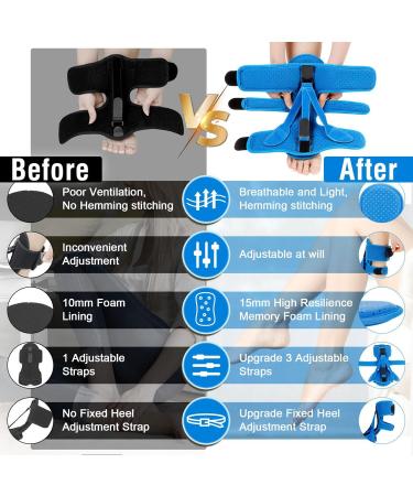 Plantar Fasciitis Night Splint | Adjustable Relief Brace for Men & Women | Foot Drop & Achilles Tendonitis Support (Blue - Buy Online on GoSupps.com