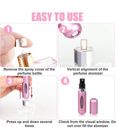 4PCS Perfume Atomizer Bottle 5ML Travel Perfume Atomiser Refillable Mini Spray Bottles Portable Atomiser Perfume Spray Bottle Empty Cologne Dispenser for Travel Holiday and Outdoor Activities - Buy Online on GoSupps.com