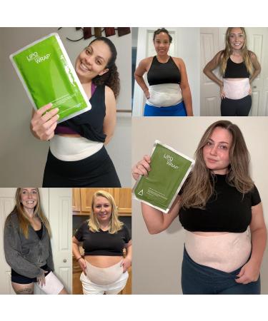 Lipo applicator Tummy Body Wrap with Guarana Green Tea Seaweed Wraps Works for Stomach Belly Legs Arms Abdomen (4 WRAPS) - Buy Online on GoSupps.com