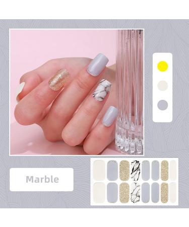 CHANGAR Glitter French Nail Polish Strips - Full Nail Wraps with French Tip Design for DIY Nail Art - Includes 2 Nail Files - Buy Online on GoSupps.com