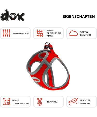 DDOXX Air Mesh Breast Harness - Reflective Step-In for Small to Medium Dogs | Multiple Colors | Fits Chest 38-43 cm - Buy Online on GoSupps.com