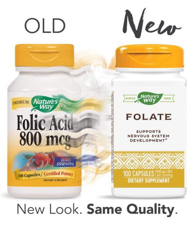 Nature's Way Folic Acid 800mcg - 100 Capsules for Essential Nutrition - Buy Online on GoSupps.com