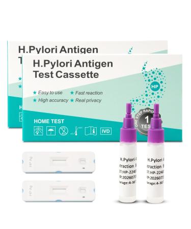 H. Pylori Helicobacter Pylori Stool 2Test Kit 10-15 Minutes Highly Accurate Easy to Use Home Testing No Lab Visit Required