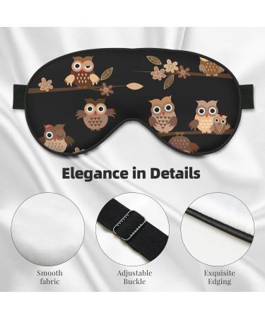 FoRes Cute Brown Cartoon Owls Sleep Mask - Adjustable Light Blocking Eye Mask for Deep Rest | Unisex Adult - Buy Online on GoSupps.com
