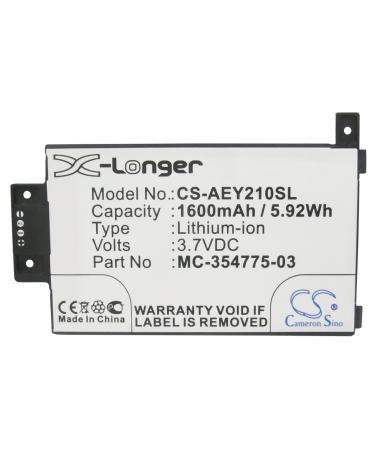1600mAh Battery for Part NO. S2011-003-A MC-354775-03 58-000008 S2011-003-S