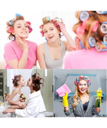 Jumbo Hair Rollers Set - 12 Pcs Self Grip Curlers for Long & Short Hair - DIY Curly Hairstyle - Heatless & Easy to Use - Colors Vary - Buy Online on GoSupps.com