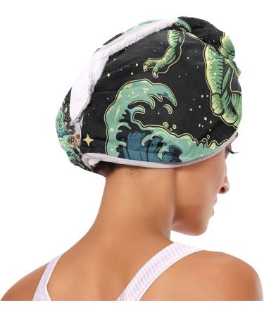 Funny Cool Dude in Space Hair Towel 2 Pack - Super Absorbent Quick Dry Hair Turbans for Women & Girls - Buy Online on GoSupps.com