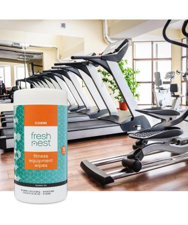 Fresh Nest Fitness Equipment Wipes - Fragrance Free Cleaner for Yoga Mats, Pilates Studios, Gyms, Peloton & Cycle Bikes - 75 Count - Buy Online on GoSupps.com