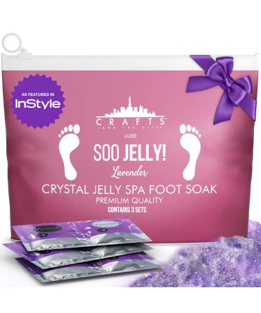 Jelly Pedicure Packs - Pedicure Foot Soak for Dry Cracked Feet - Moisturizing Jelly Spa Pedi Soak - Foot Bath Soak Salts for Soaking - Foot Spa Soak - Pedicure Foot Gel to Relax Sore Feet (Lavender)