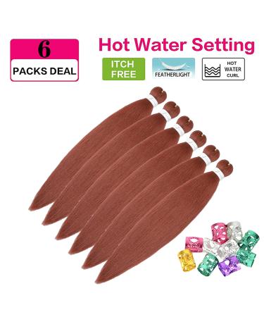 Buy Xusuperb 30 Pre Stretched Braiding Hair - Ginger Color 350# | Soft Yaki Braids Extensions (6 Packs) - International Shipping Available - Buy Online on GoSupps.com