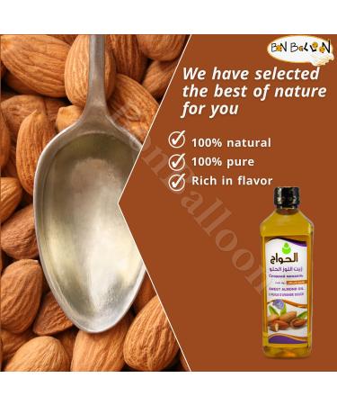 Pure & Natural Virgin Sweet Almond Oil Cold Pressed Pure Al Hawaj Elhawag El Hawag Concentrated Crude Perfect Fresh For Skin & Body (1 Pack 17.64 oz / 500 ml)  - Buy Online on GoSupps.com