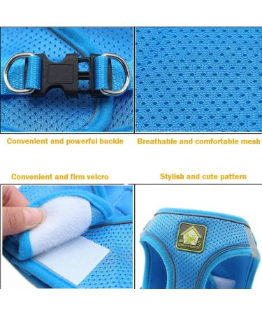 Femax Soft Mesh Dog Harness with Leash for Small & Medium Dogs | Adjustable Reflective No Pull Vest for Chihuahua & Cats - XS (26-29cm) - Black - Buy Online on GoSupps.com