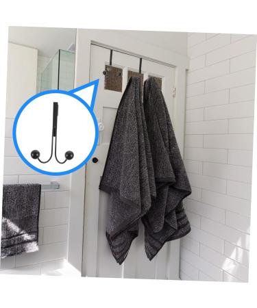 NAMOARLY 2pcs Double Hook Wall Mounted Clothes Rack Door Clothes Hangers Punch- Hook Back Door Nail 14x9cm Black - Buy Online on GoSupps.com