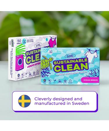 Eco-Friendly Laundry Detergent Sheets - 50 Sheets Up to 100 Loads Liquidless & Sustainable Ocean Breeze - Made in Sweden - Buy Online on GoSupps.com