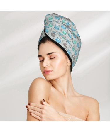 Owl Microfiber Hair Towel - Super Absorbent Coral Velvet Wrap for Long Curly & Thick Hair | Quick Dry Hair Cap for Women - Buy Online on GoSupps.com