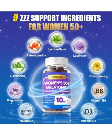 Melatonin 10mg Gummies for Women Over 50: Maximum Strength Plus Magnesium Ashwagandha Elderberry L-Theanine Chamomile Lavender Vitamins D3 for Zzz - Non-Habit Forming for Women 50+(120Count) Mixed Berries 60 Count (Pack of 2) - Buy Online on GoSupps.com