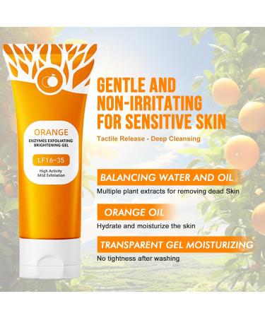 Orange Exfoliating Brightening Gel Gel Exfoliant aux Enzymes D'Orange Gommage Corps Exfoliant Gels Peeling Exfoliants claircissant Visage Moisturizing Scrub Hydratant Nettoyant en Profondeur 100 g (Lot de 1) - Buy Online on GoSupps.com