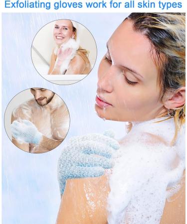 African Net Sponge Exfoliating Gloves Set 2 African Bath Sponge Long Net Exfoliating Body Scrubber and 4 Wash Gloves for Shower (Blue and Black) - Buy Online on GoSupps.com