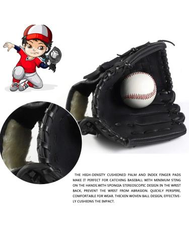 Zyyrss Baseball Glove for All Ages | Softball & Sports Stroke PU Leather Left-Hand Glove | 10.5 Inches Black - Buy Online on GoSupps.com
