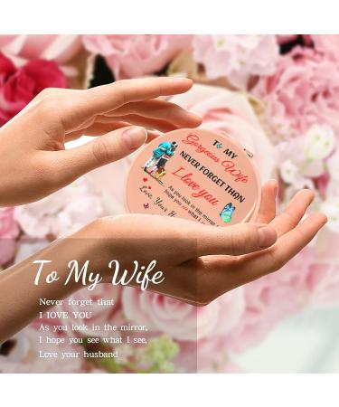 AOZHHL Rose Gold Cosmetic Compact Mirror - Romantic Gift for Wife | Birthday, Wedding Anniversary, Valentine's, Mother's Day, Christmas - Buy Online on GoSupps.com