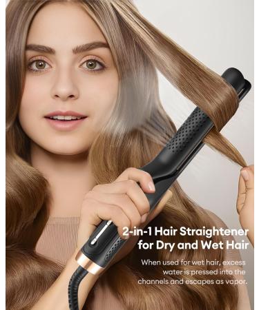 360 Airflow Styler - Professional 2-in-1 Curling Iron & Straightener | Ionic Titanium Flat Iron with Auto Shut Off & 5 Temp Settings Perfect for International Shipping - Buy Online on GoSupps.com