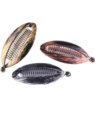 Cuhair 3pcs From Factory Vintage Punk Fish Design For Women Girls Hair Claw Clip Banana Barrette Hair Accessories