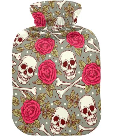 NAANLE Skull Roses Hot Water Bottle - 2L Transparent Heating Bag for Pain Relief & Cold Therapy | Handheld Comfort - Buy Online on GoSupps.com