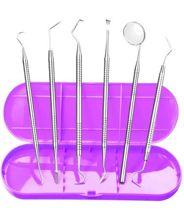 Dental Tools, Professional Plaque Remover for Teeth, Dental Hygiene Kit, Stainless Steel Oral Care Cleaning Tools Set with Tooth Scraper Plaque Tartar Remover, Metal Dental Pick Scaler - with Case Dental Tools With Case - …