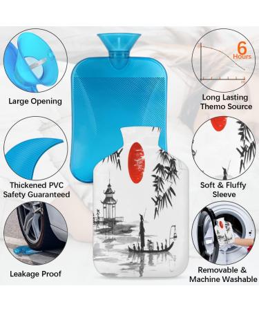 Japanese 2L Heat Bottle with Fluffy Cover Relieves Pain in Back Neck & Shoulders - Ideal for Cozy Nights - Buy Online on GoSupps.com