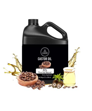 Naturevibe Botanicals Castor Oil 32oz - 100% Pure & Natural Castor Oil 32 Fl Oz (1 Pack) - Buy Online on GoSupps.com