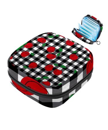 Menstrual Polster Bag zipper Women's bond Tampons collect bags for women girls (happy geometric mosaic) color 3 4.7x6.6x6.6 in/12x17x17 cm
