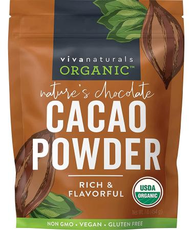Viva Naturals Organic Cacao Powder - Premium Criollo Beans | 1 lb - Buy Online on GoSupps.com